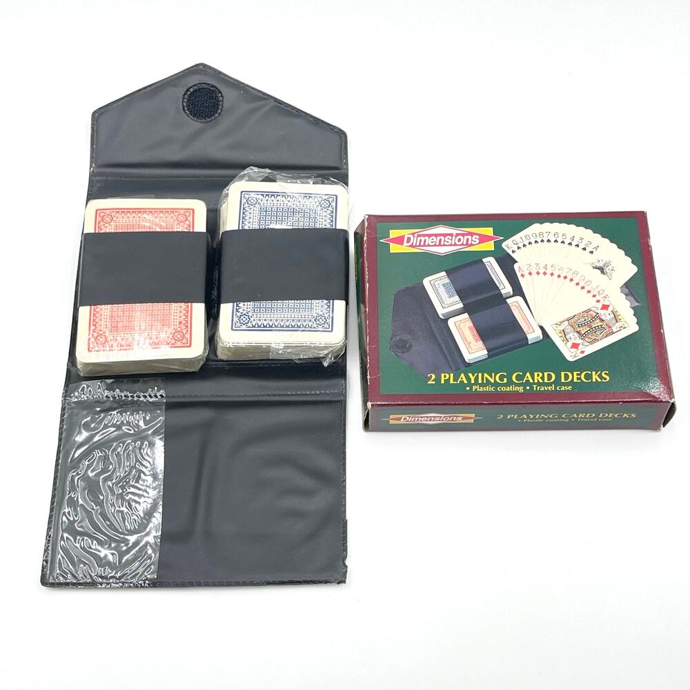 Dimensions 2 Playing Card Decks with Travel Case NIB Vtg